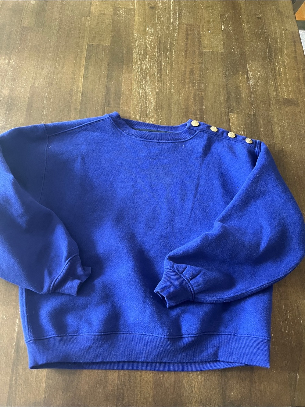 J crew Royal Blue Button-Shoulder Sweater xxs